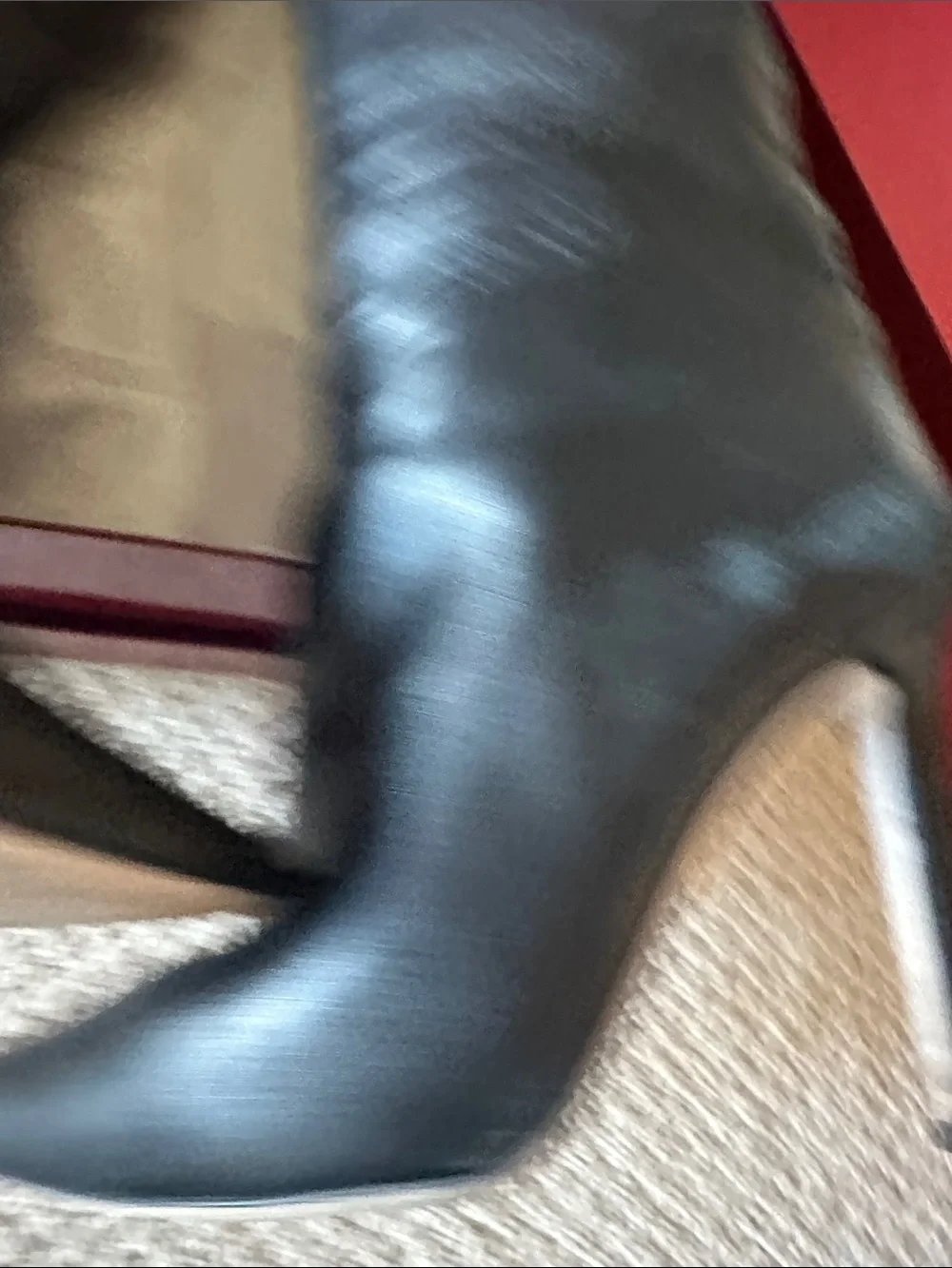Tamara Mellon Black Leather Knee-High Pointed-Toe Boots with Slim Heel